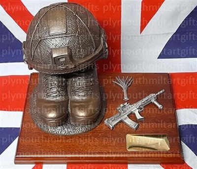 Welsh Guards Regiment Boots and Virtus Helmet